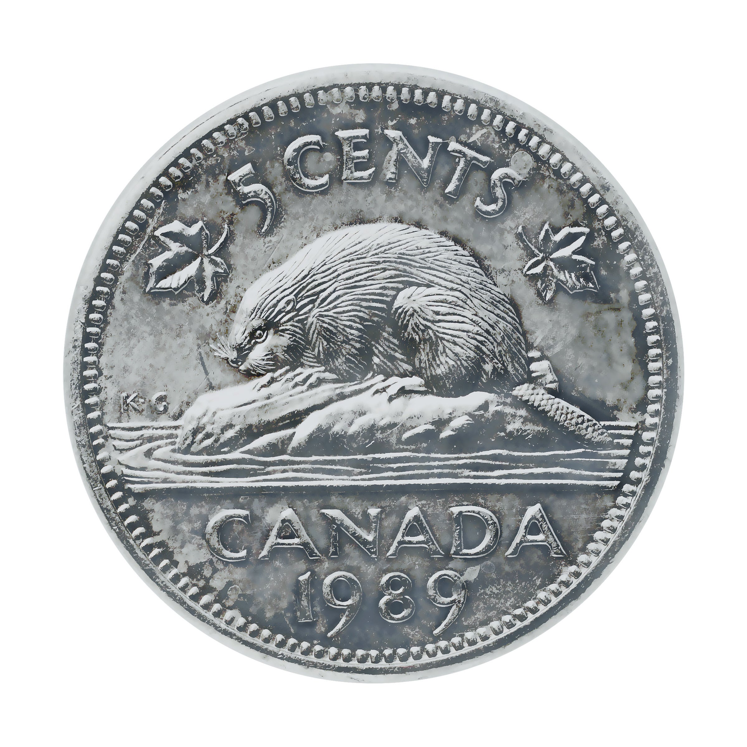 カナダ 1989年 5セント コイン エリザベス2世 Canada 5 Cents silver