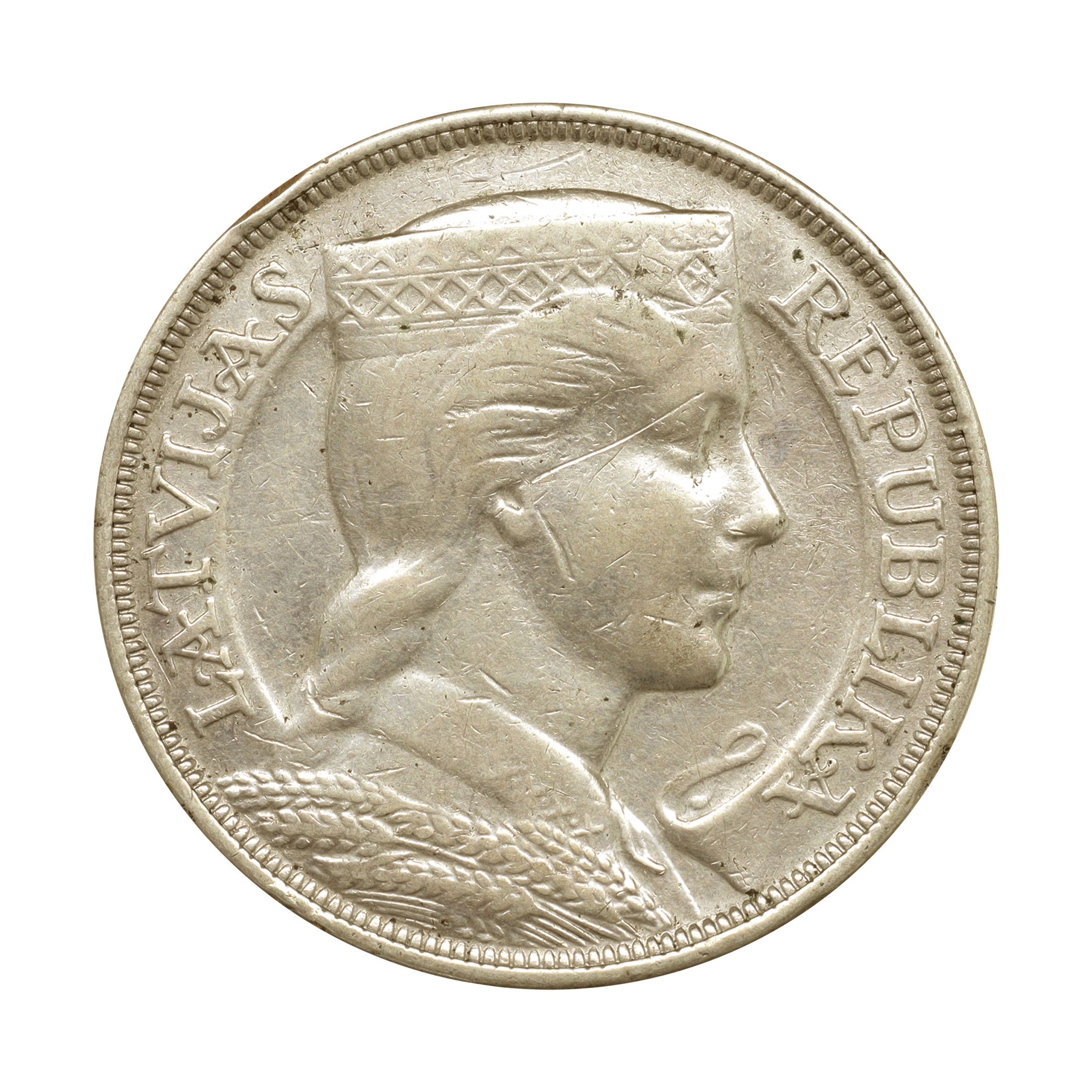 ラトビア 5ラティ銀貨 1931年 ラトビア 1931年 5ラティ 銀貨 Latvia 5 Lati silver