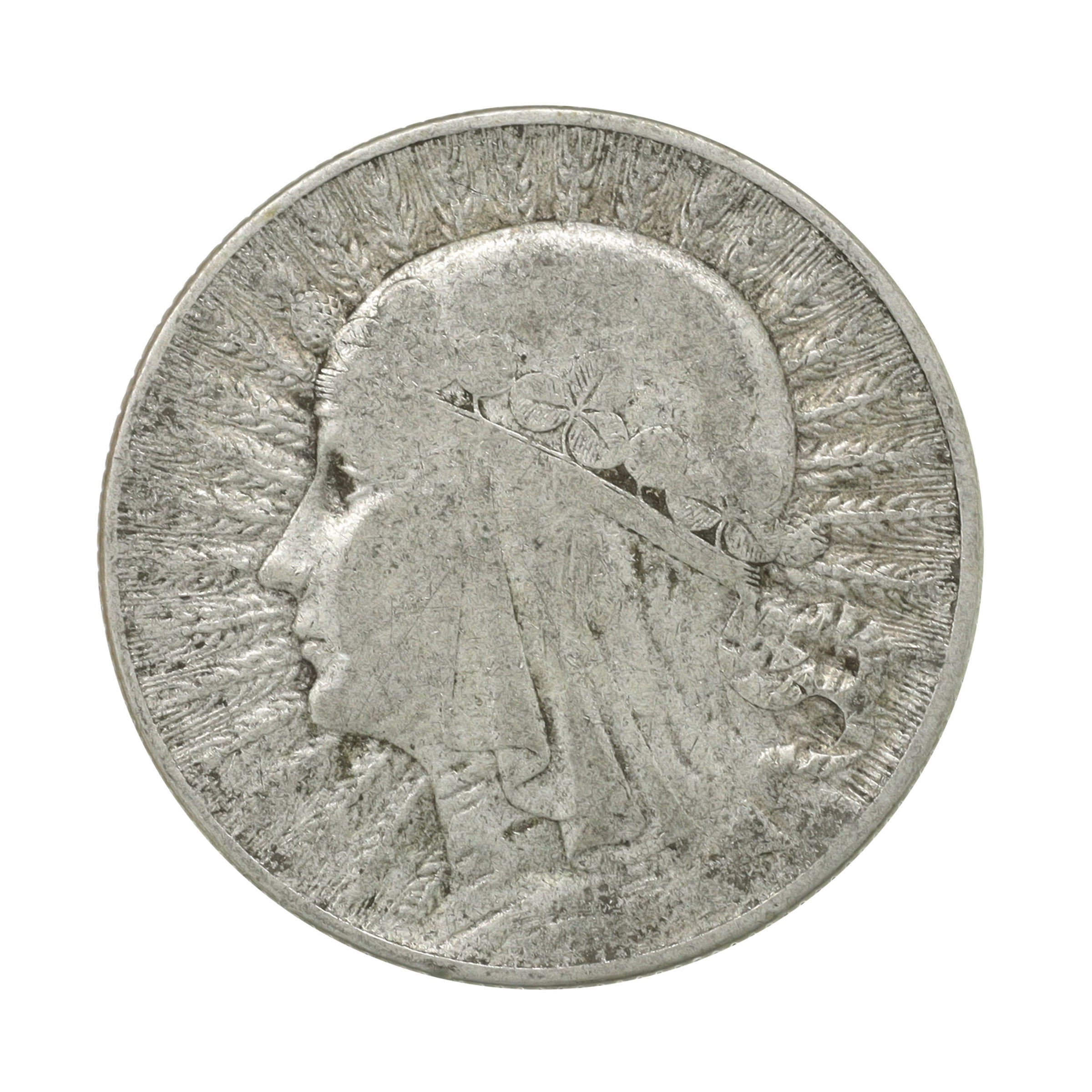 1931年発行のラトビア 5ラッツ銀貨 本物 323 ラトビア-Latvia. 1931. 極美. EF. Silver. 5ラッツ(Lati). 女性
