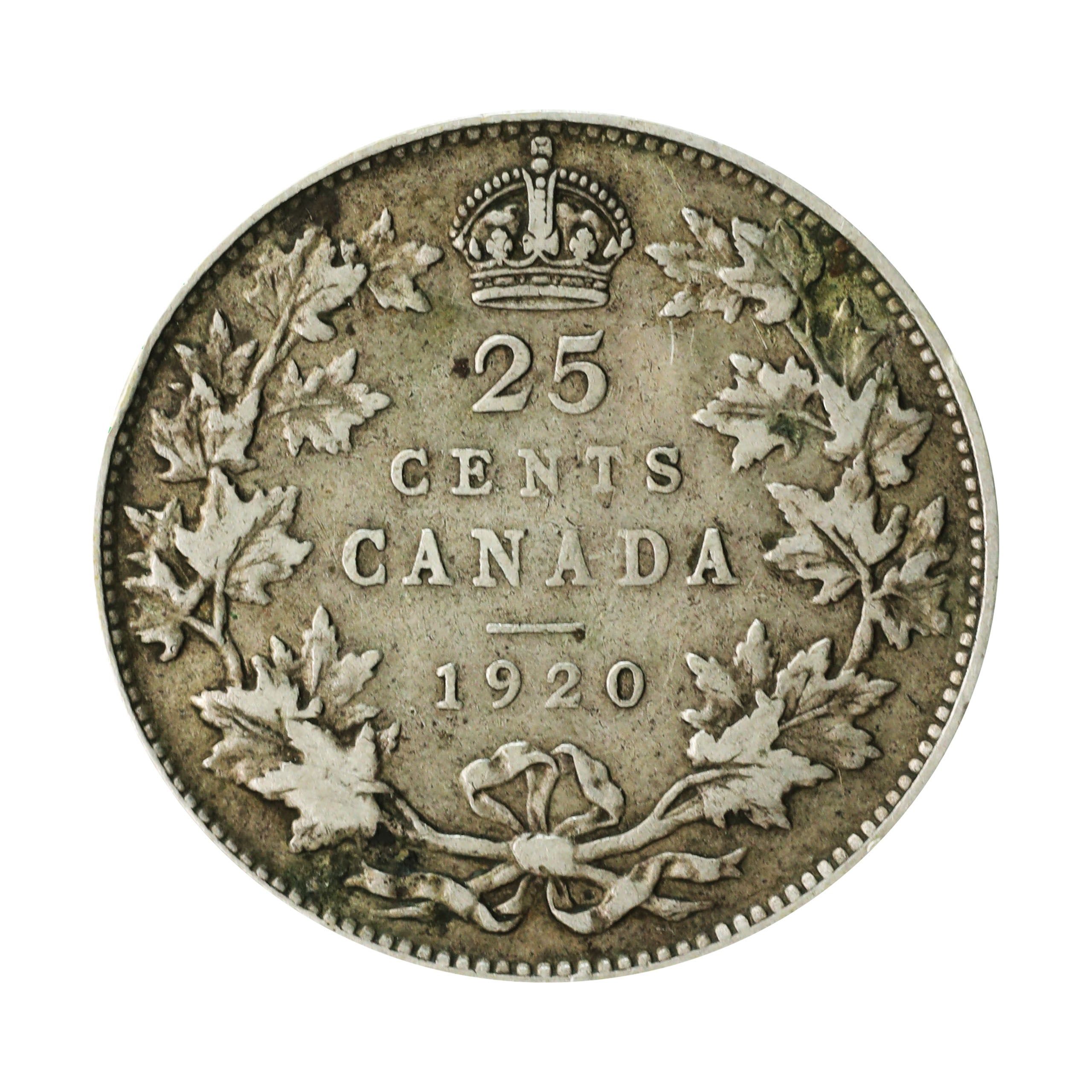 カナダ 1920年 25セント 銀貨 ジョージ5世 Canada 25 Cents