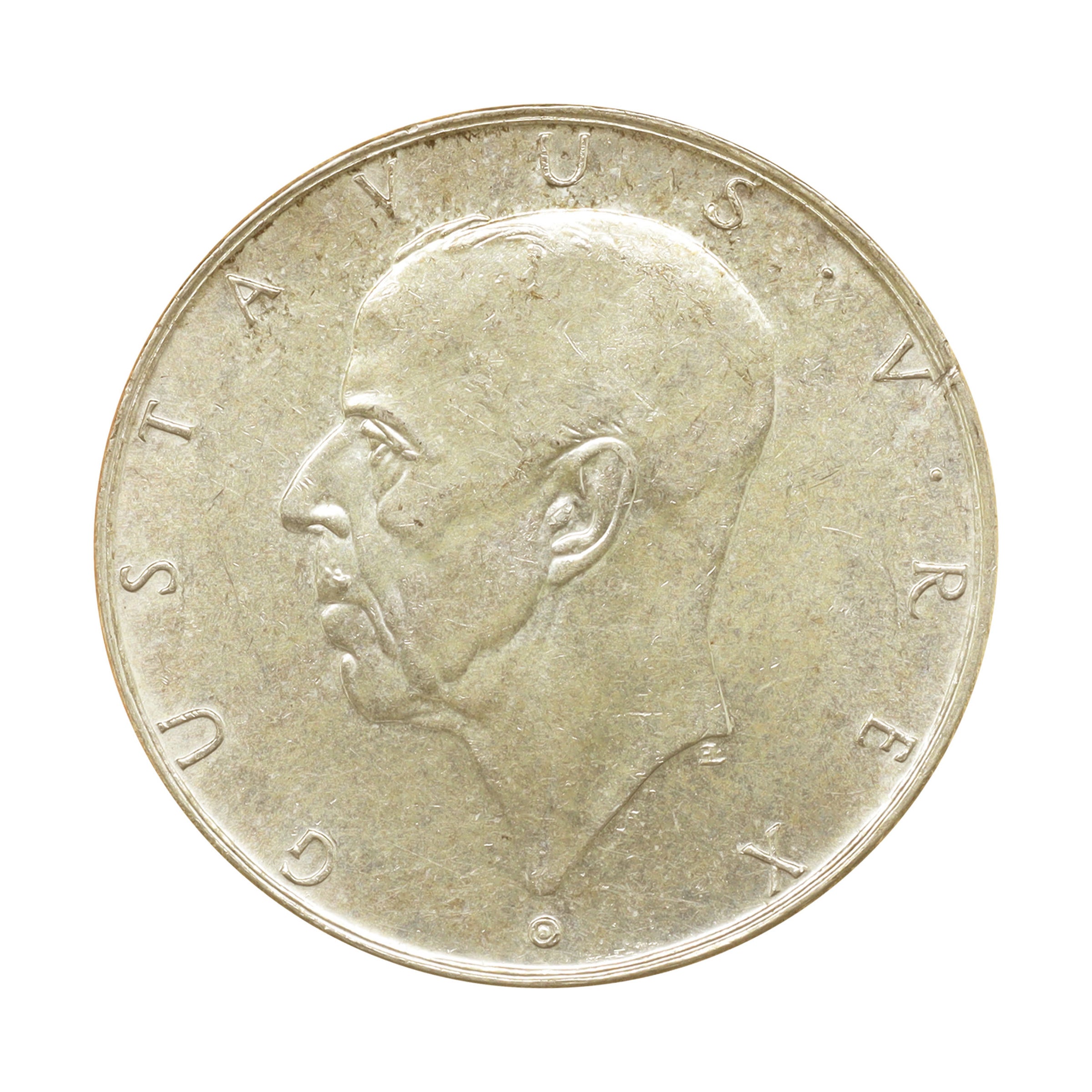 スウェーデン ND（1938）G 2クローナ 銀貨 グスタフ5世 入植300周年 