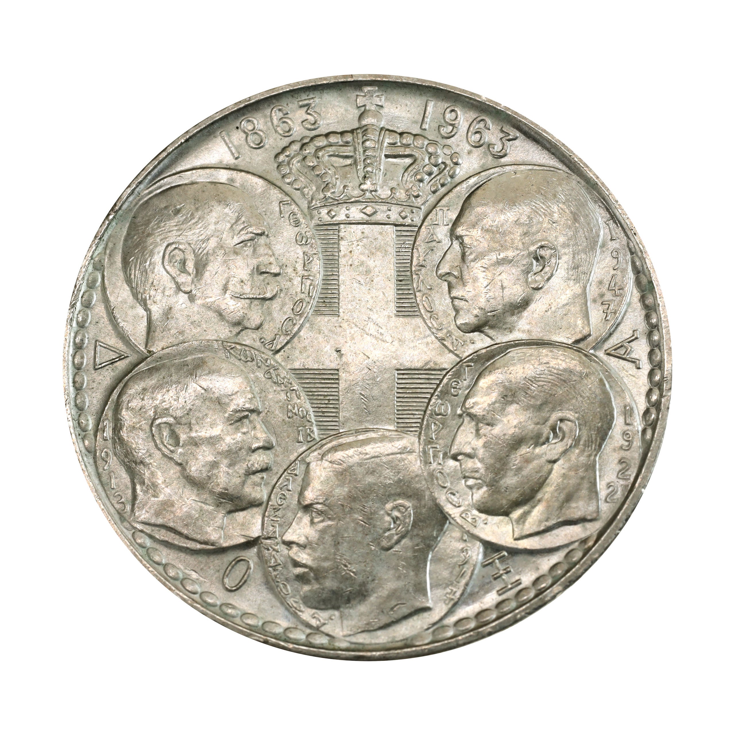 3138.　銀貨　1963年　ギリシャ　30ドラクマ　記念コイン ギリシャ ND（1963年） 30ドラクマ 銀貨 歴代五王100周年 Greece