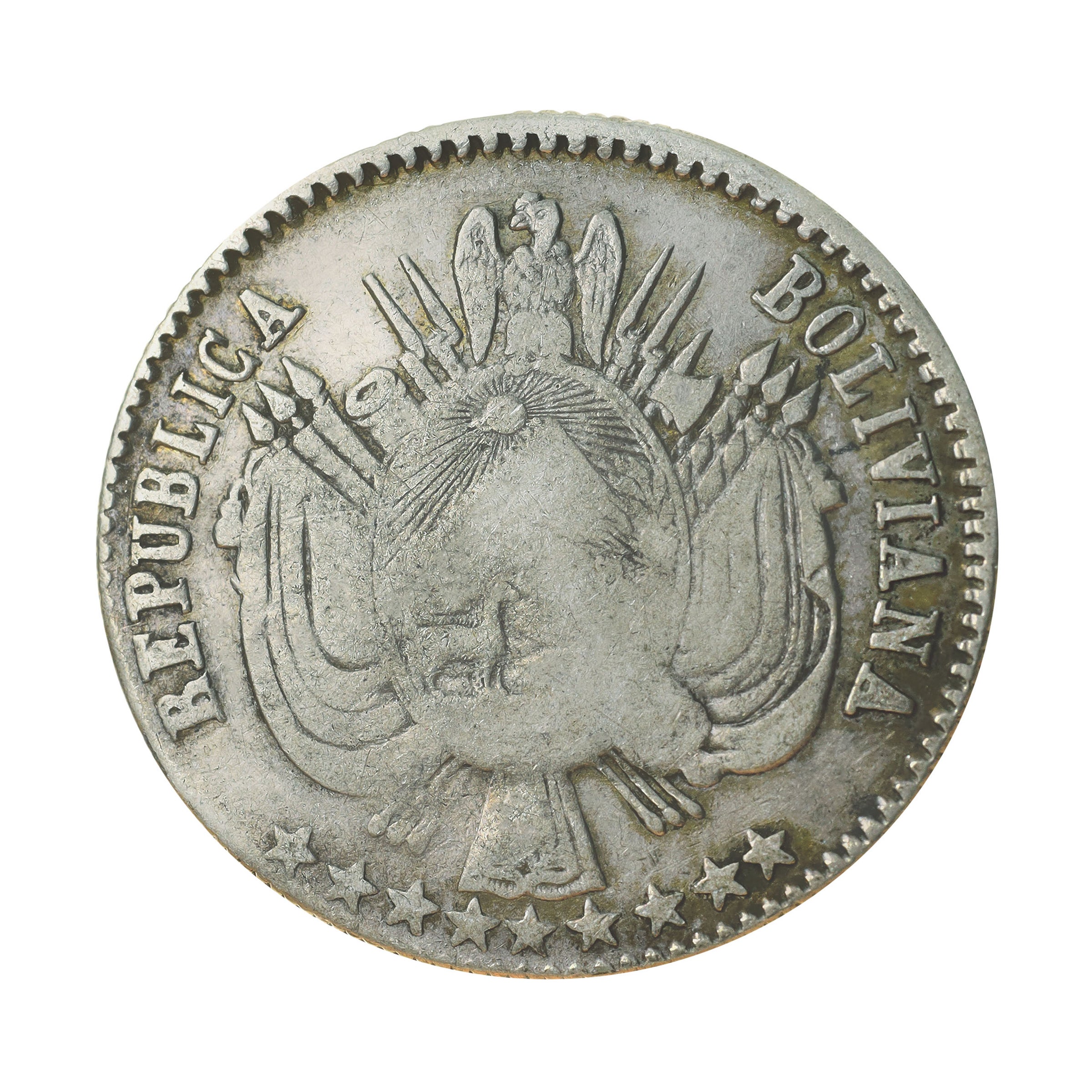 ボリビア 1866P 1/5ボリビアーノ 銀貨 Bolivia 1/5 Boliviano silver