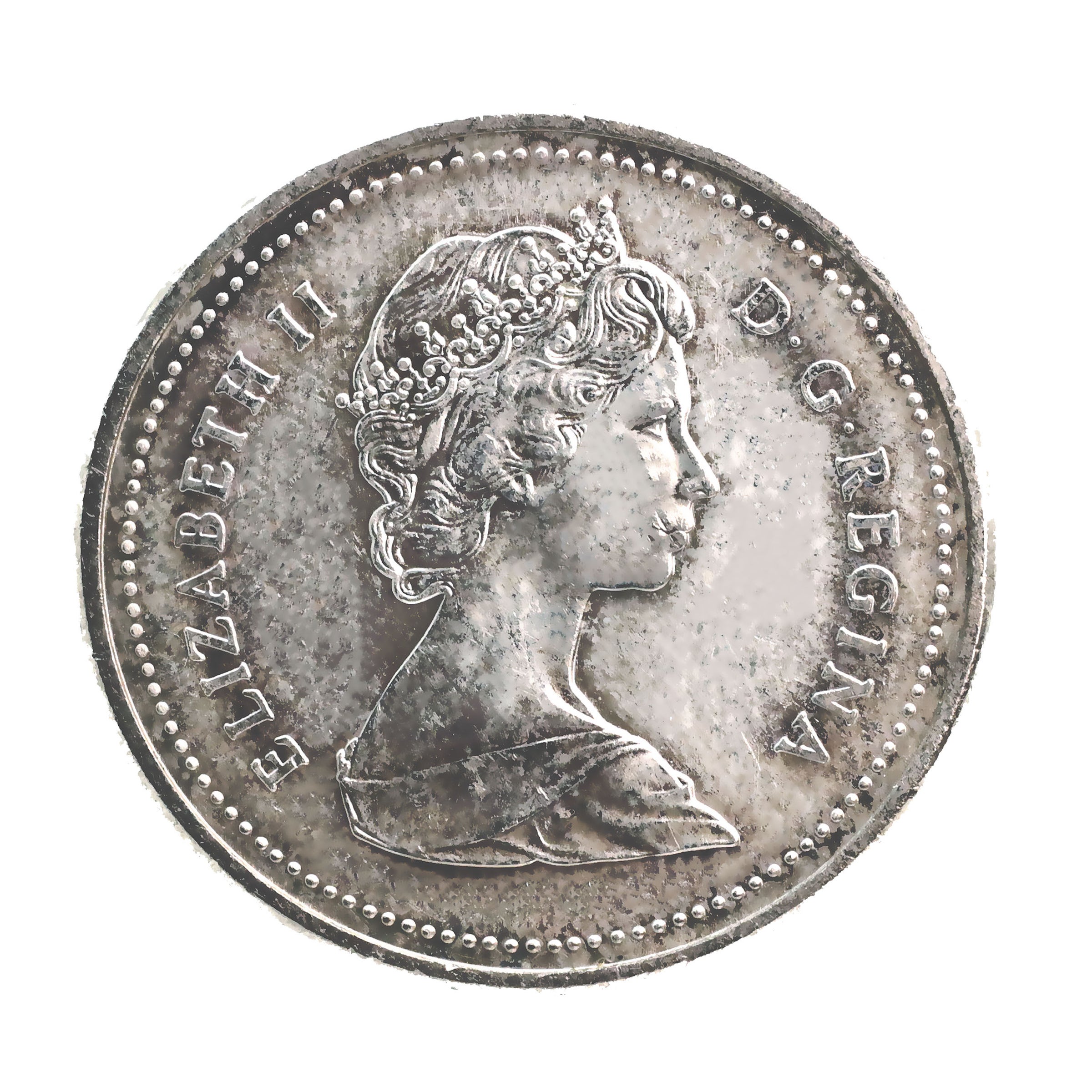 カナダ 1989年 5セント コイン エリザベス2世 Canada 5 Cents silver
