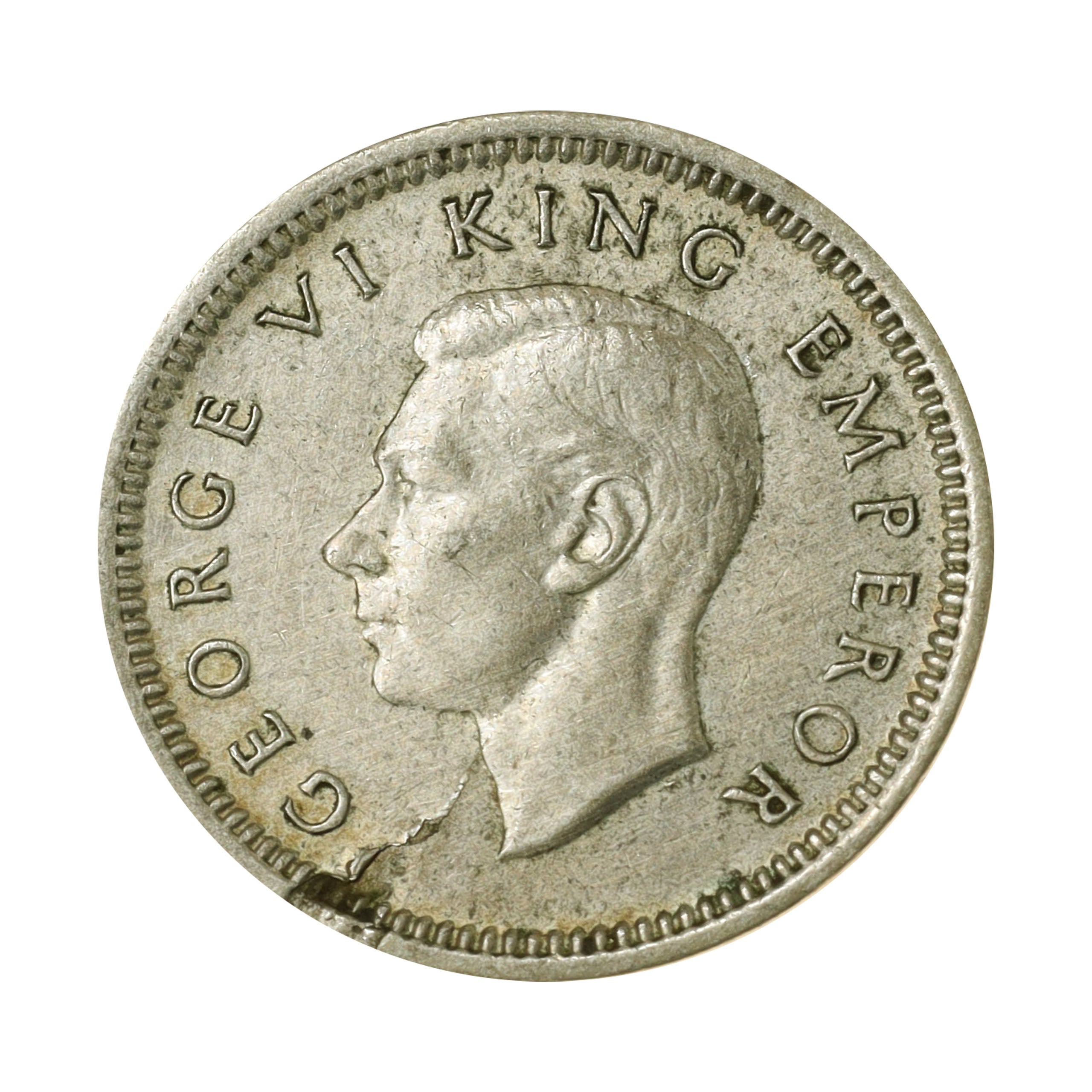 ニュージーランド 1939年 3ペンス 銀貨 ジョージ6世 New Zealand 3