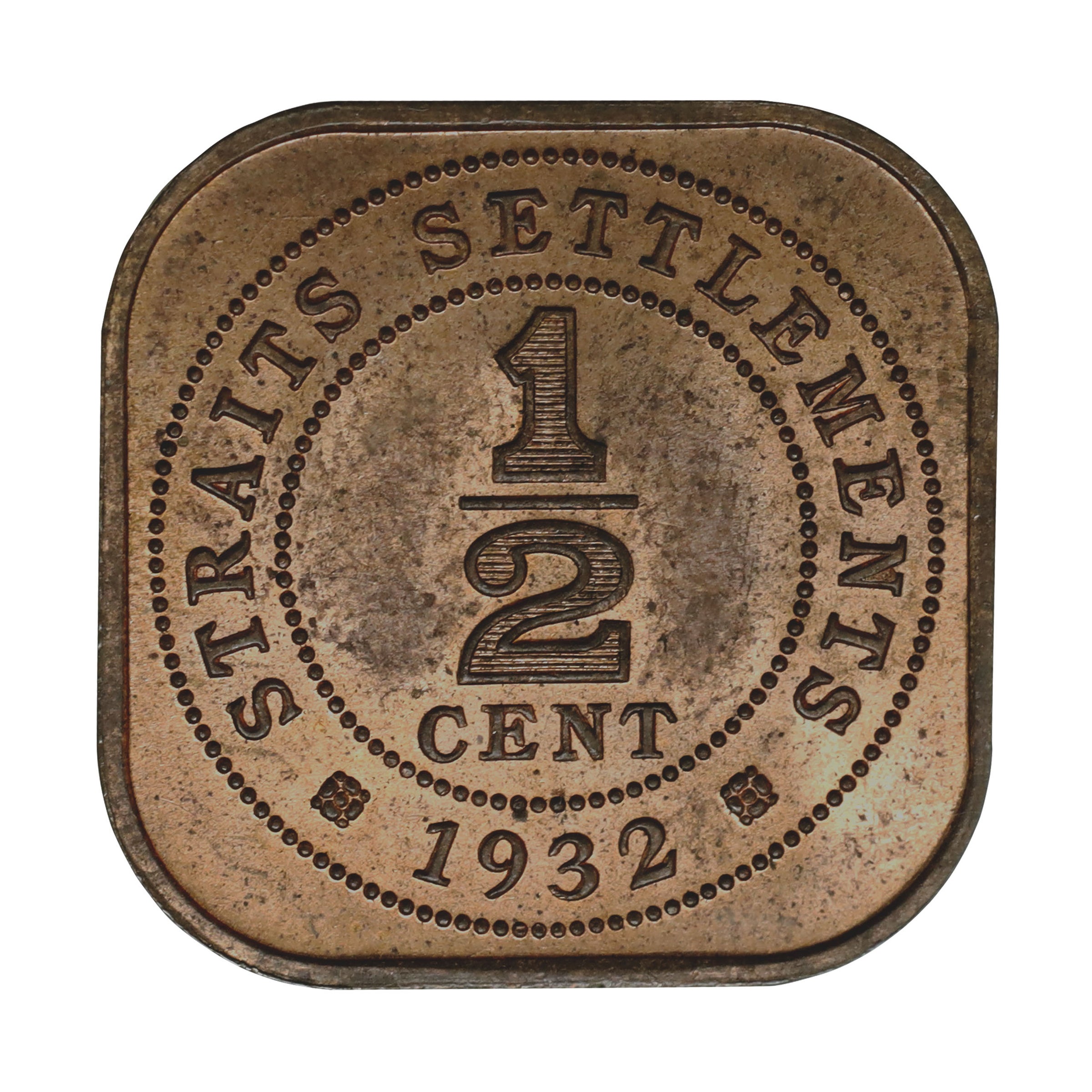 海峡植民地 1932年 1/2セント コイン ジョージ5世 Straits Settlements