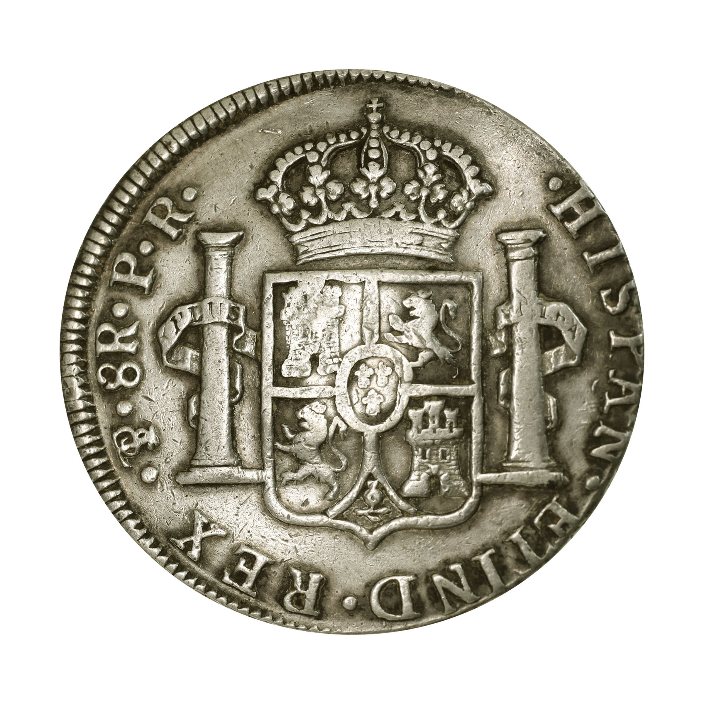 イギリス ND 代用 銀貨 ジョージ3世 英国カウンタースタンプ on ボリビア1785年8レアレス Great Britain  counterstamped silver on 8 Reales of Bolivia | コレクション・ワールド