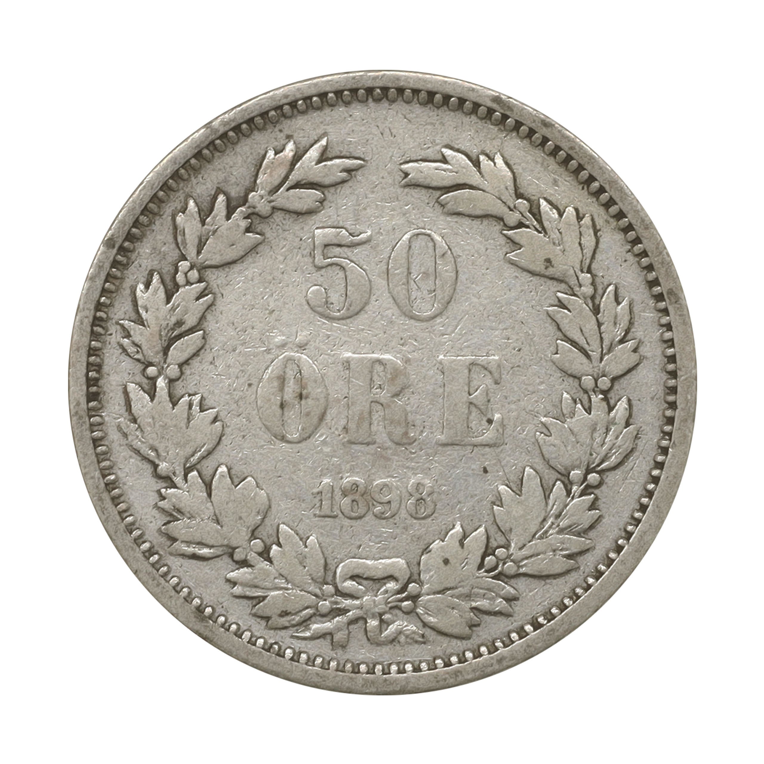 スウェーデン 1898EB 50オーレ 銀貨 Sweden 50 Ore silver