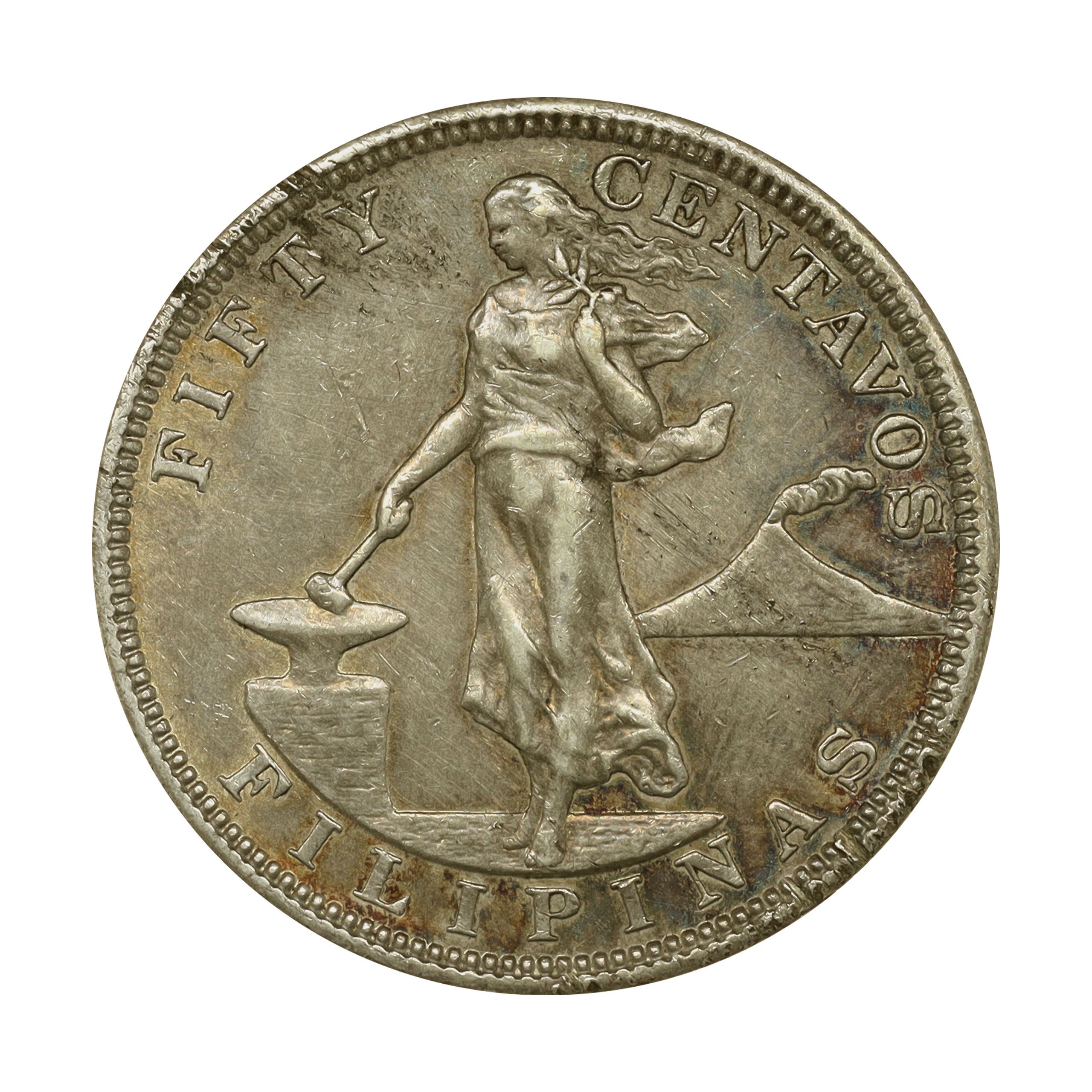 アメリカ合衆国 フィリピン 1ペソ 銀貨 1903年 S字 美品 フィリピン 1ペソ銀貨 1903 古銭】アメリカ領フィリピン マヨン