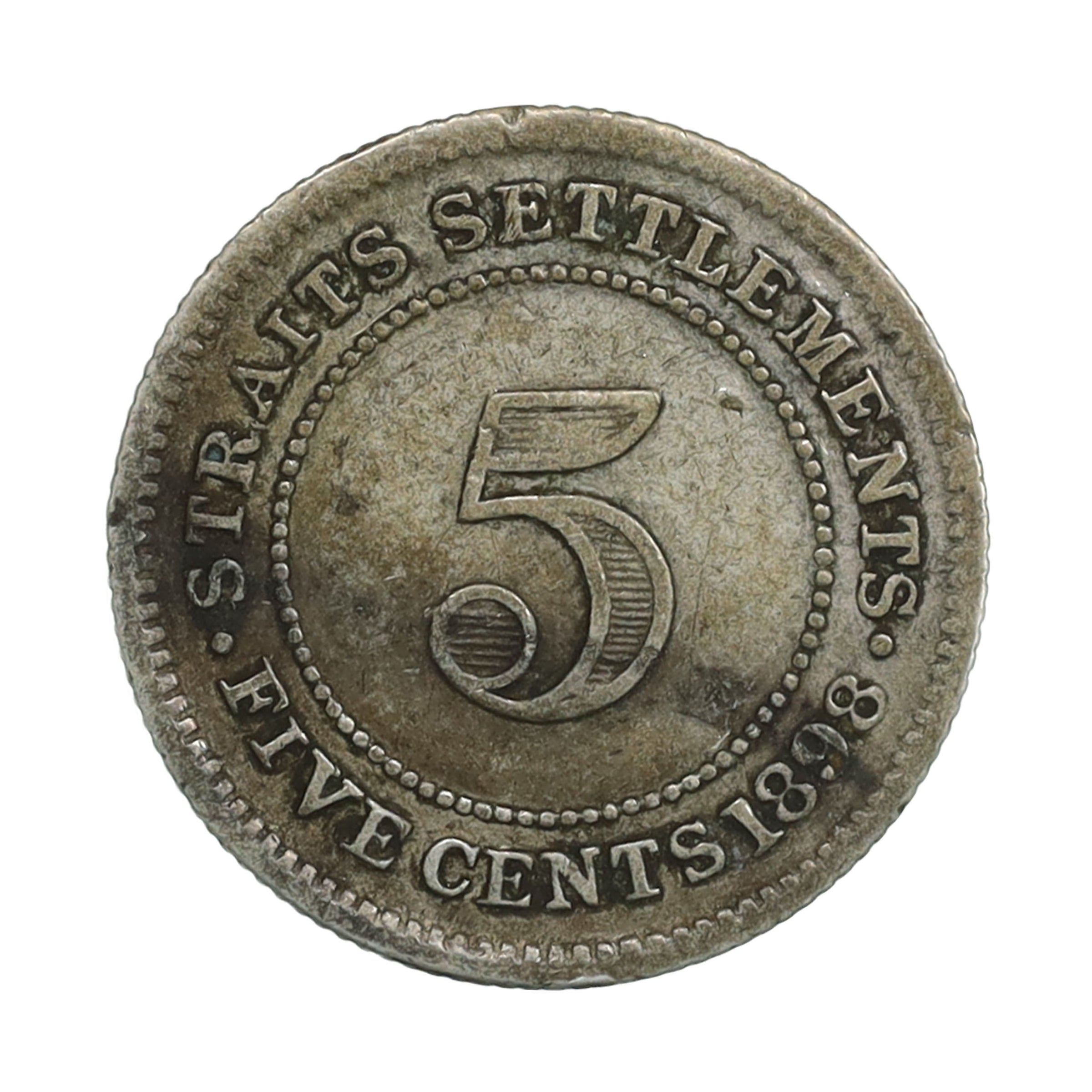 海峡植民地 1898年 5セント 銀貨 ビクトリア Straits