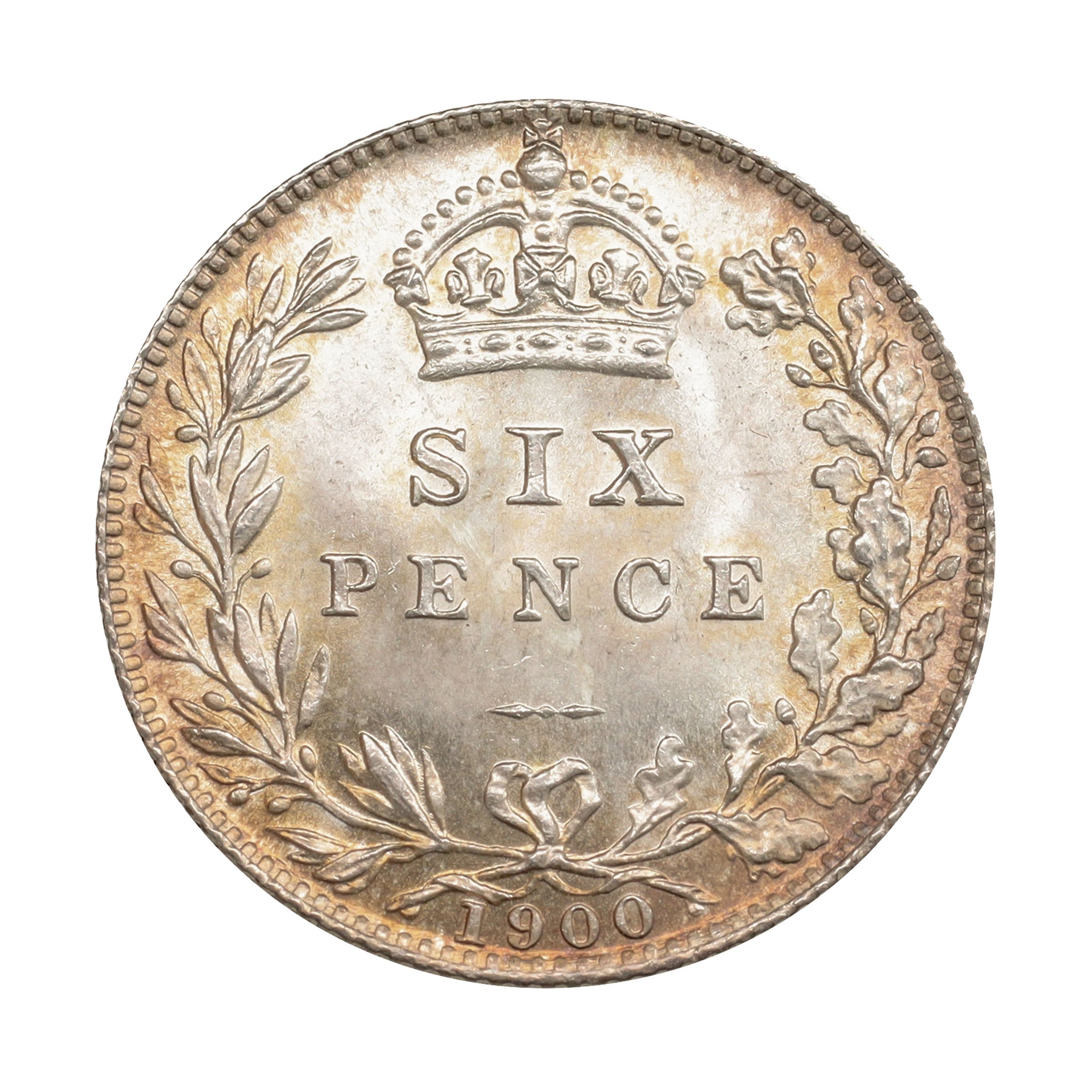 イギリス 1900年 6ペンス 銀貨 ビクトリア トーン Great Britain