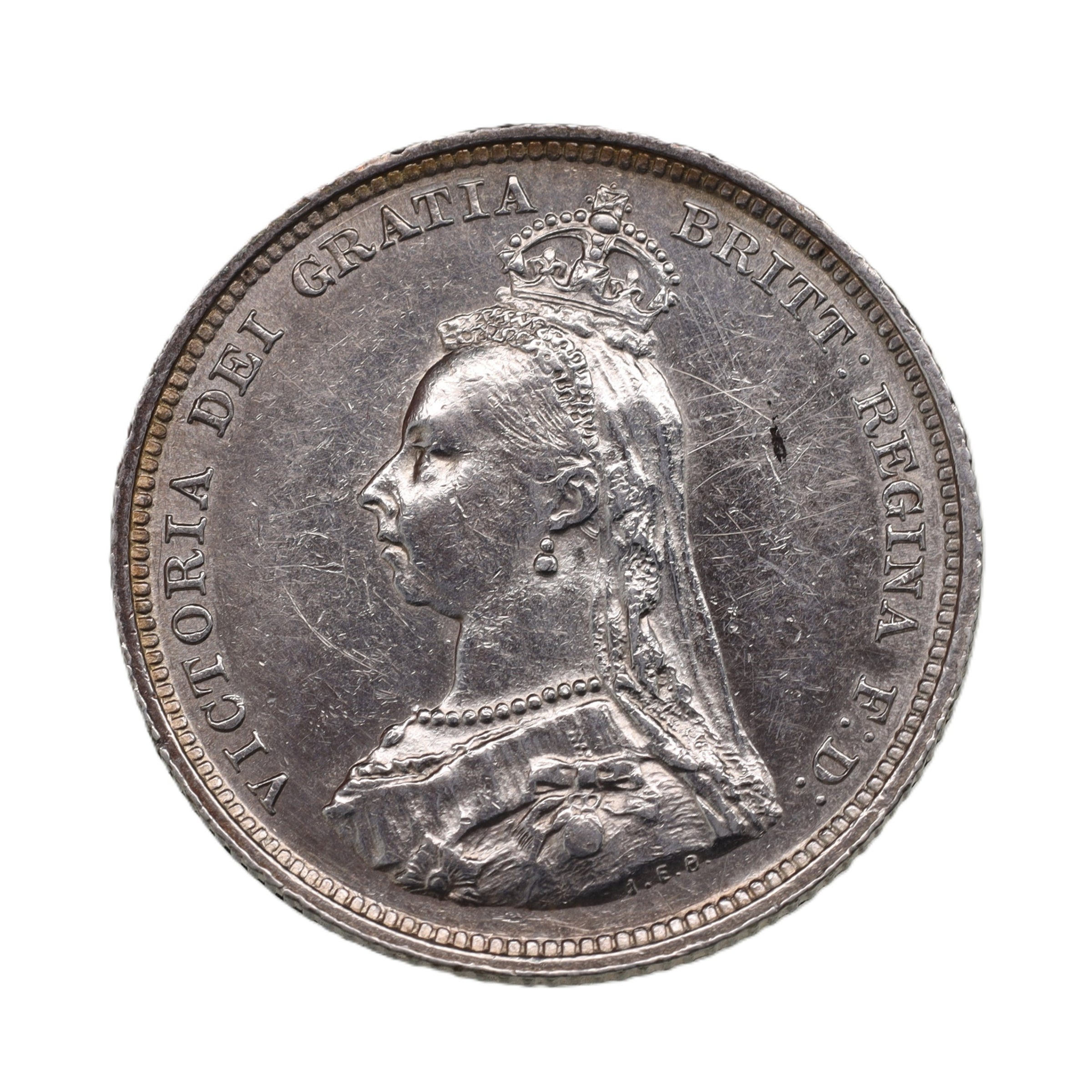 イギリス 1900年 6ペンス 銀貨 ビクトリア トーン Great Britain