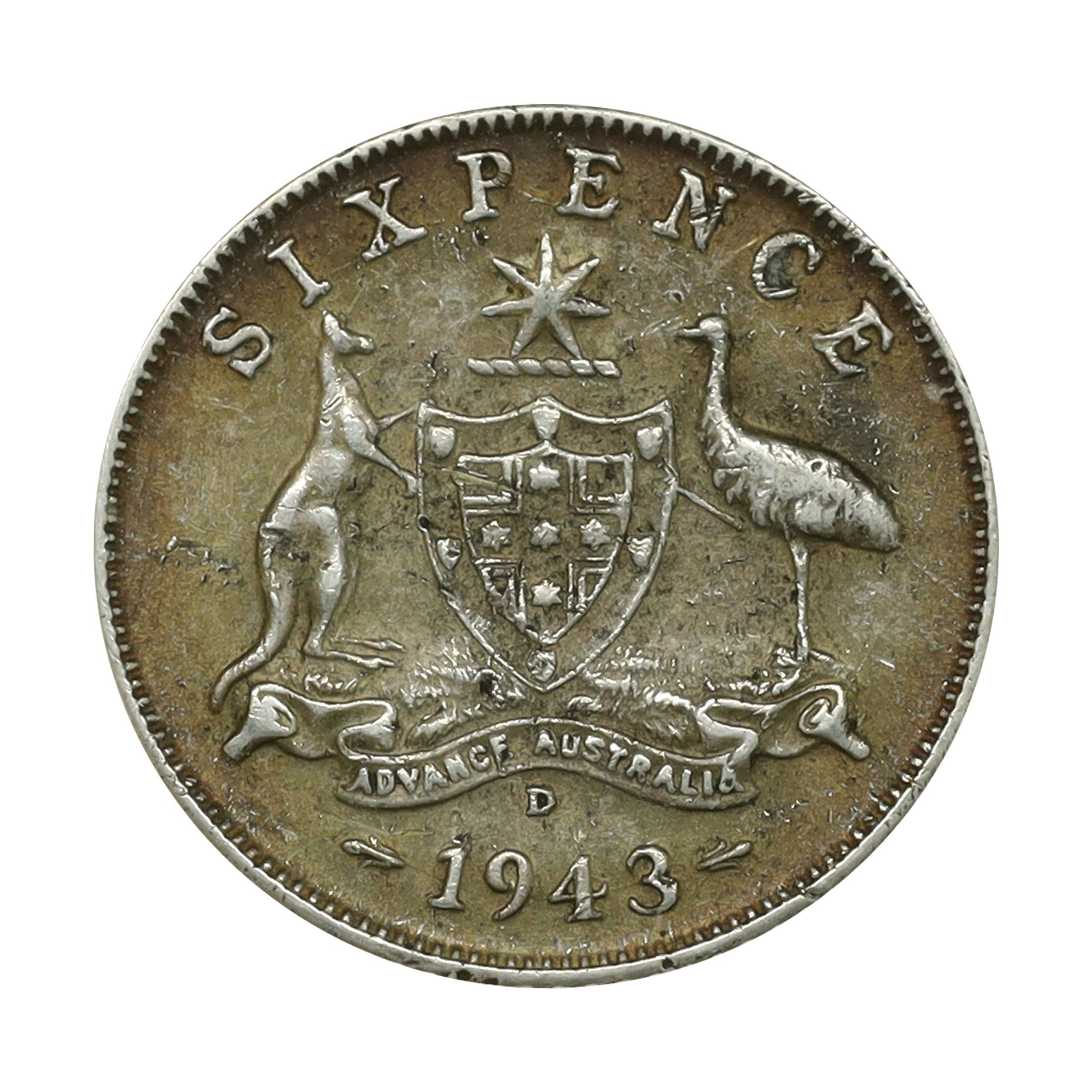 イギリス 1937年 6ペンス 銀貨 ジョージ6世 プルーフ レア Great