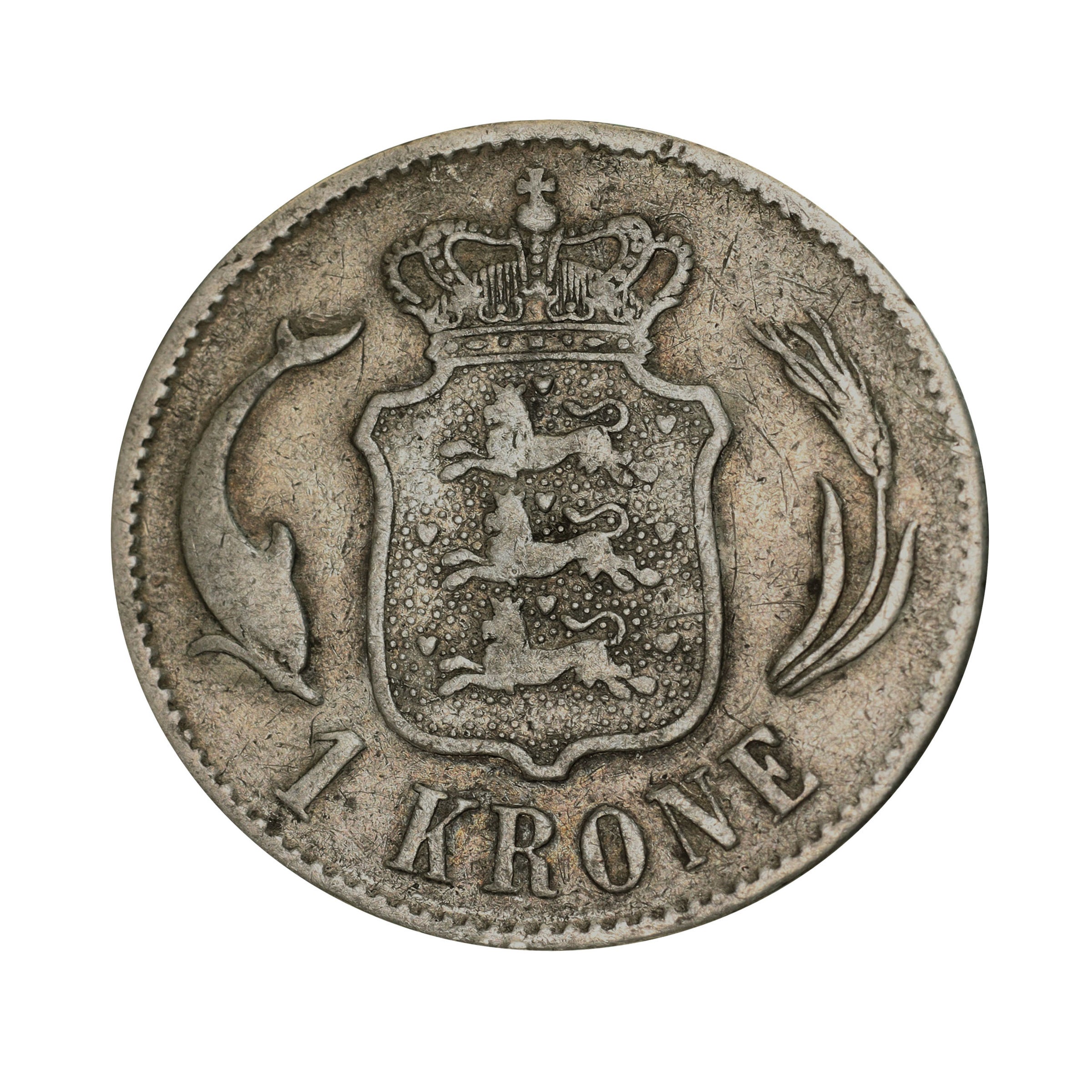 デンマーク 1875HC 1クローナ 銀貨 クリスチャン9世 Denmark 1 Krona silver Christian IX |  コレクション・ワールド