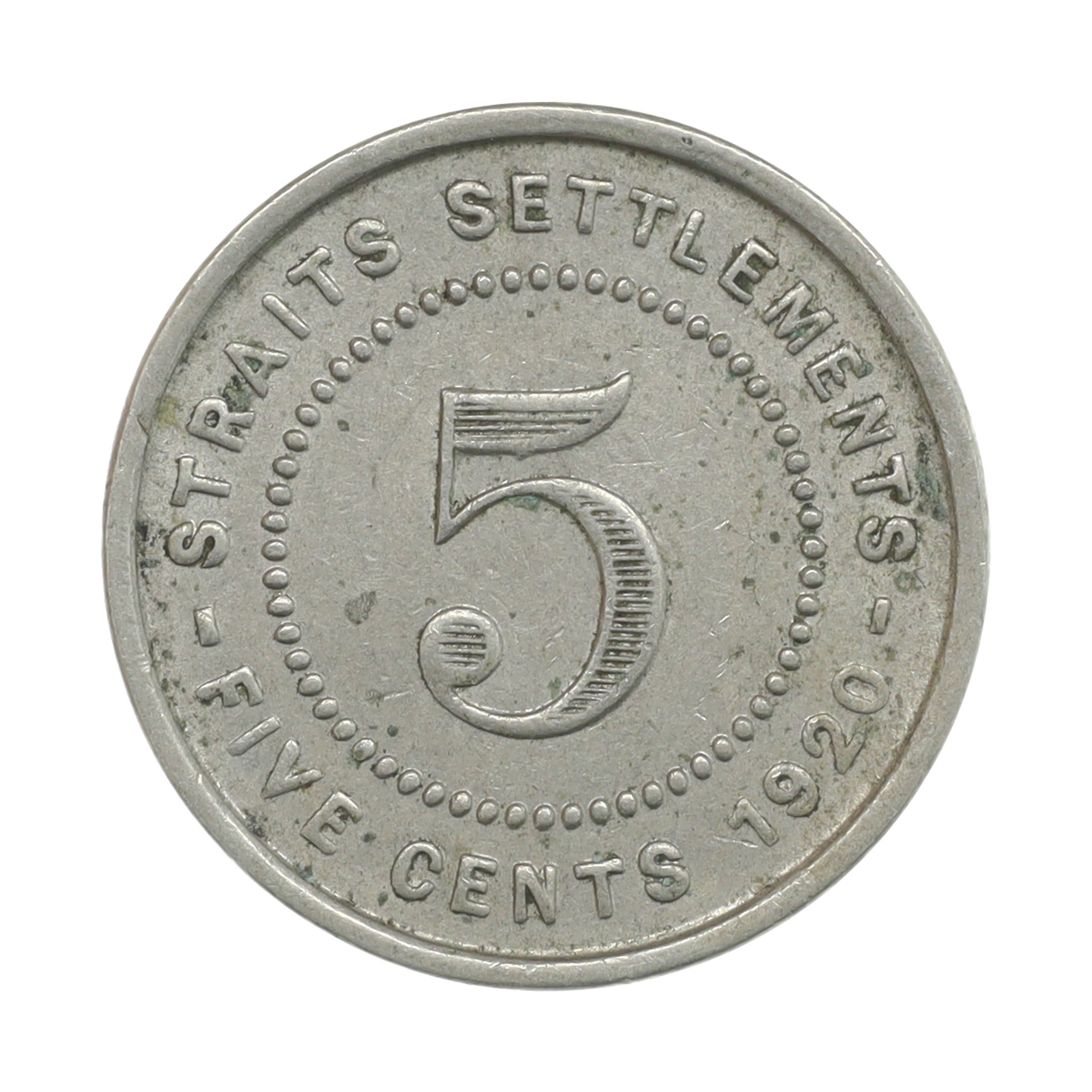 海峡植民地 1920年 5セント コイン ジョージ5世 Straits Settlements (British Malaysia) 5 Cents  George V | コレクション・ワールド