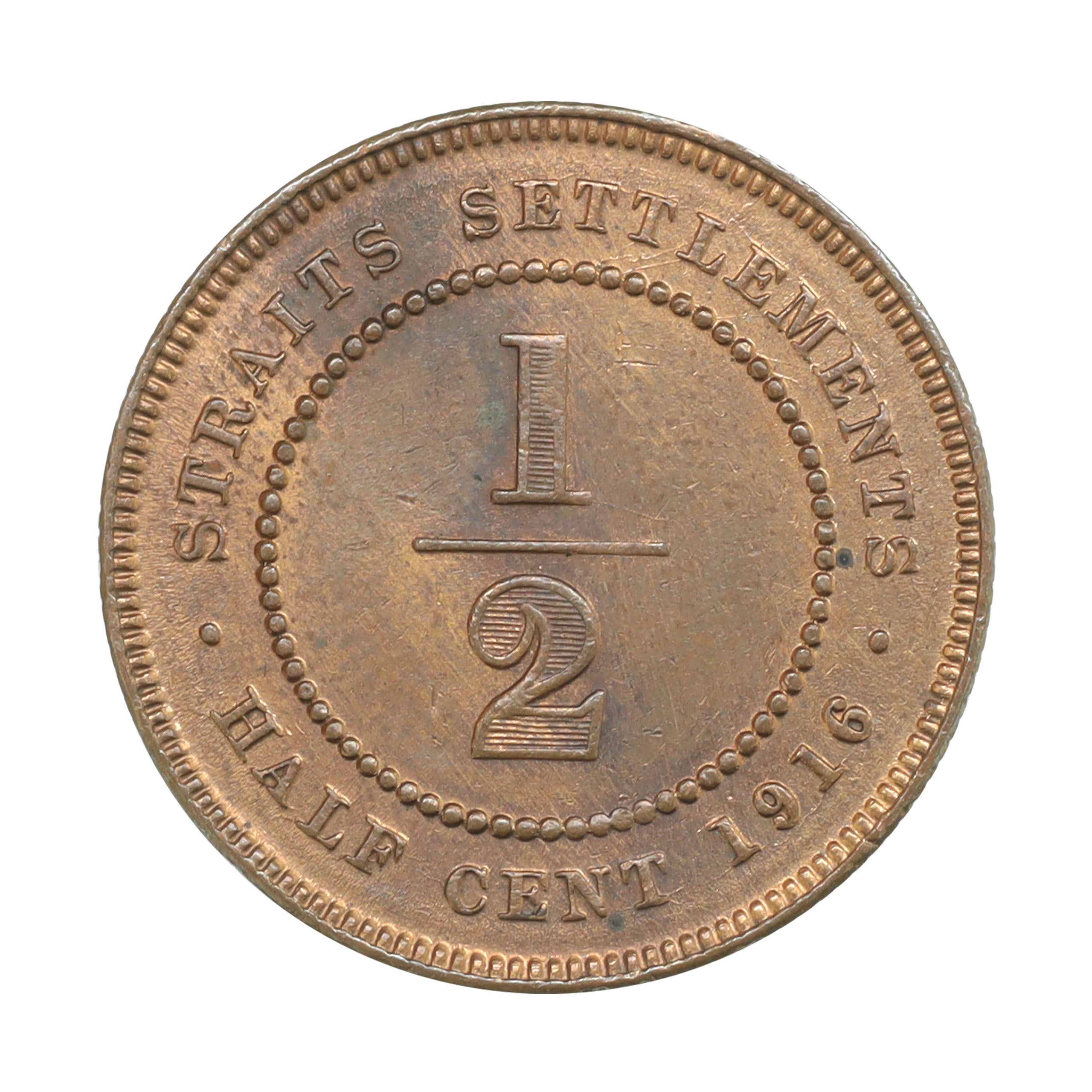 海峡植民地 1916年 1/2セント コイン ジョージ5世 Straits Settlements (British Malaysia) Half  Cent George V | コレクション・ワールド