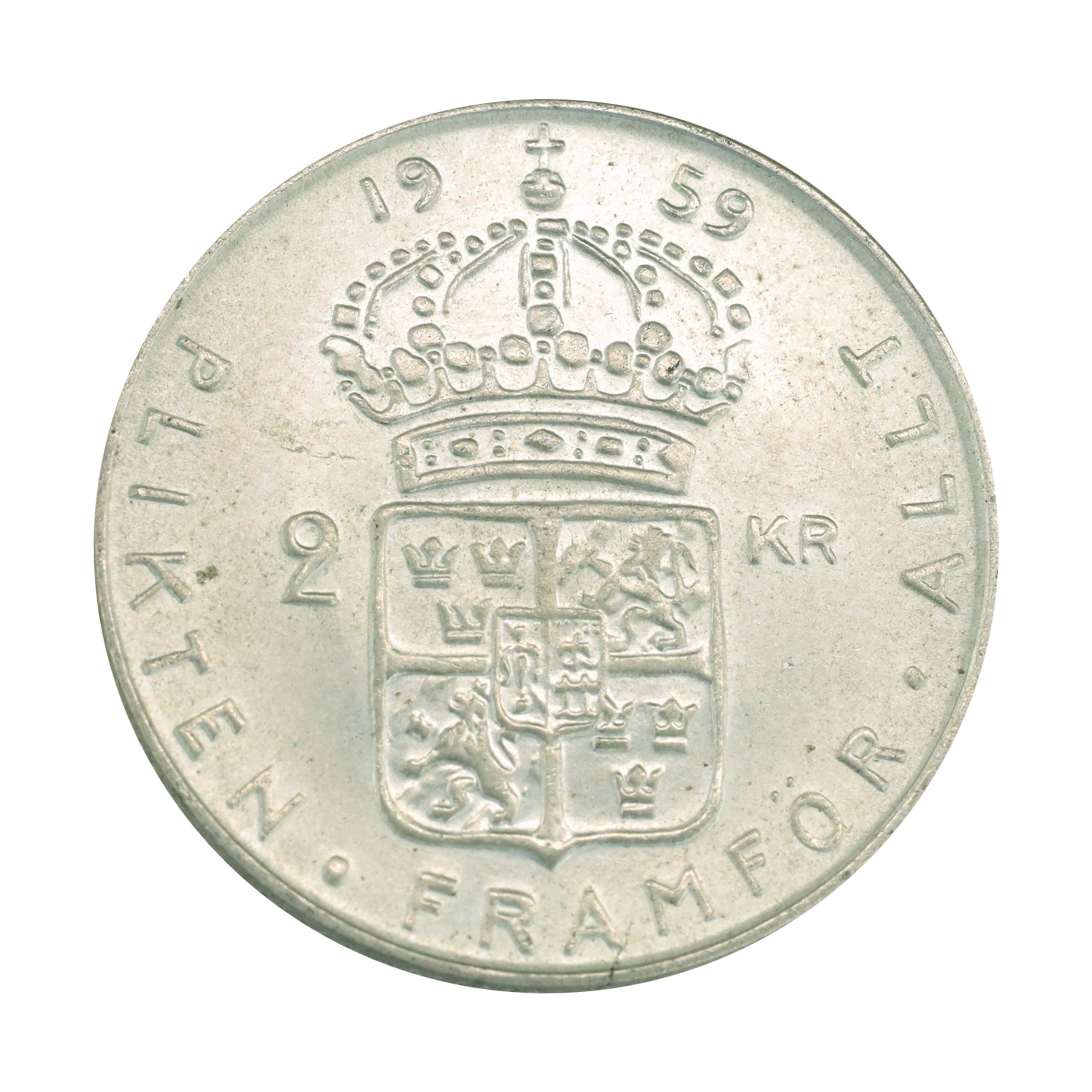 スウェーデン 1959TS 2クローナ 銀貨 グスタフ6世 Sweden 2 Kronor silver Gustaf VI Adolf |  コレクション・ワールド