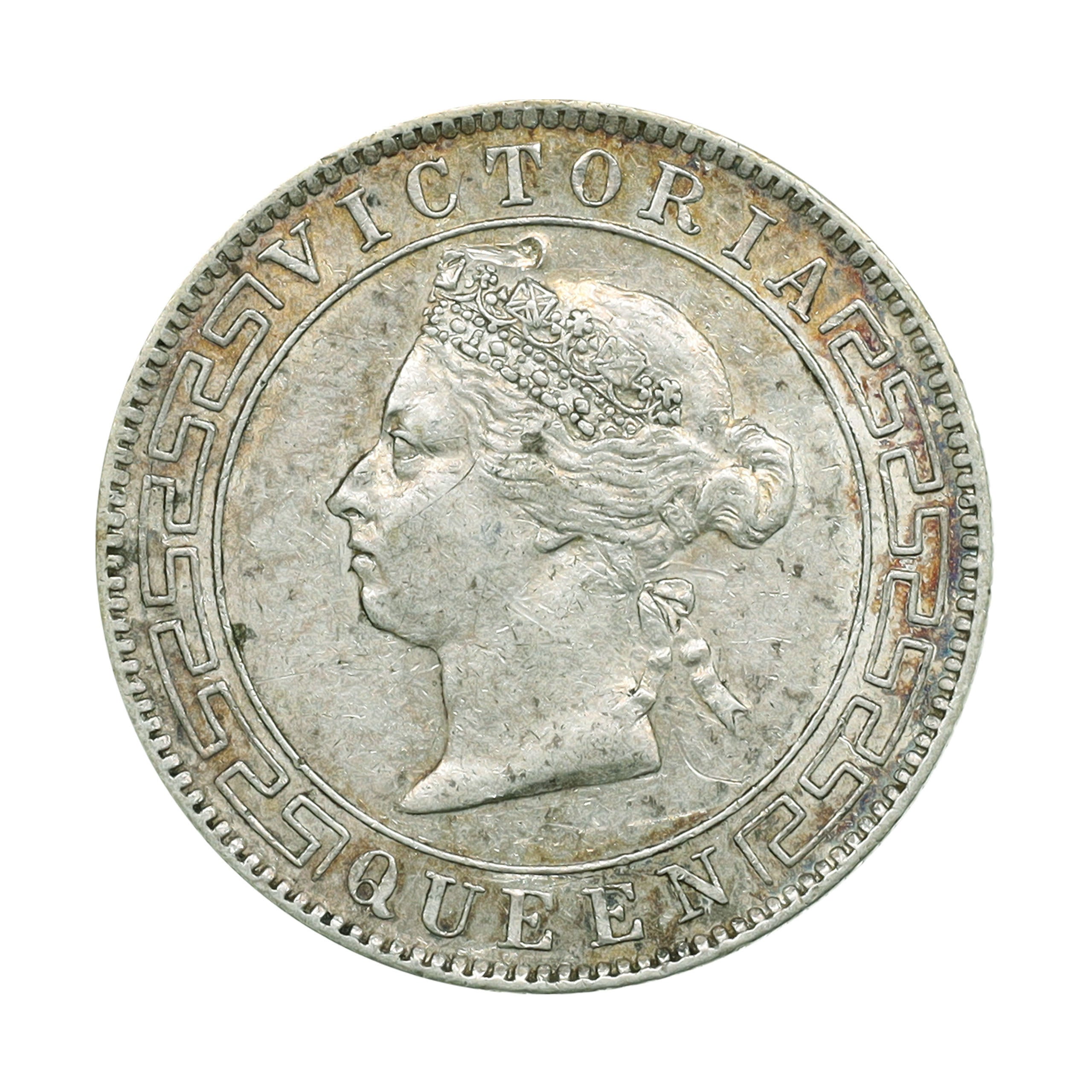 イギリス領セイロン（スリランカ） 1893年 50セント 銀貨 ビクトリア トーン British Ceylon (Sri Lanka) 50  Cents silver toned Victoria（2） | コレクション・ワールド